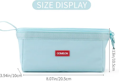 Miniatura 3 de CICIMELON Estuche para lápices de gran capacidad, bolsa para lápices, para la escuela, adolescente, niña, niño, hombres y mujeres Azul