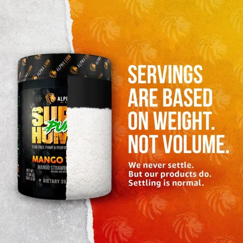 Miniatura 7 de ALPHA LION Superhuman Pump Polvo para antes de entrenar, suplemento preentrenamiento sin cafeína ni estimulantes, potenciador de óxido nítrico