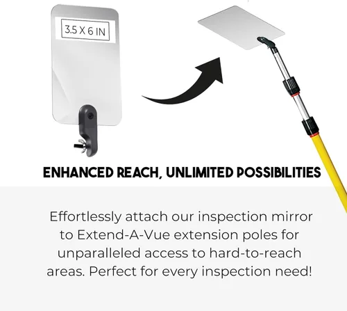 Miniatura 2 de El reemplazo del espejo de inspección funciona con postes de extensión Extend A Vue de 3.5 x 6 pulgadas