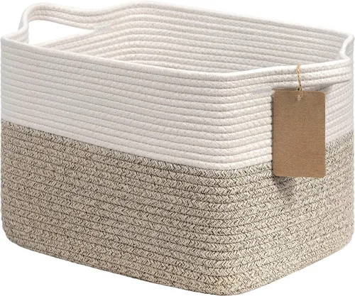 Miniatura 23 de Goodpick Cesta de Almacenamiento Negra para Estantes, Cestas Tejidas para Almacenamiento, Cestas de Almacenamiento de Juguetes para Niños, Cesta