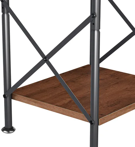 Miniatura 11 de VECELO Mesitas de noche modernas y versátiles, diseño X, mesa auxiliar de noche, estante de almacenamiento con cajón para sala de estar y Marrón