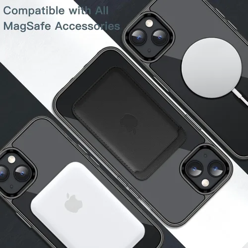 Miniatura 4 de JETech Funda magnética para iPhone 14 de 6.1 pulgadas, compatible con carga inalámbrica MagSafe, a prueba de golpes, parte trasera transparente