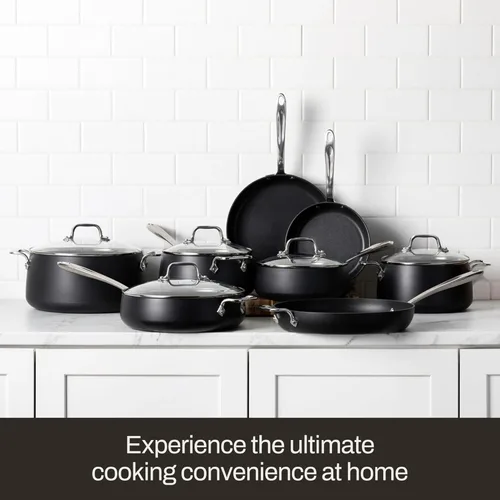 Miniatura 7 de All-Clad HA1 Expert - Utensilios de cocina, antiadherentes de 2 piezas con tapas, 10 y 12 pulgadas