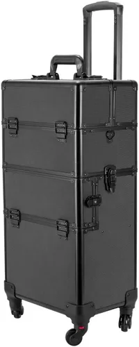 Miniatura 10 de Ochine Estuche de maquillaje 3 en 1, estuche de aluminio para cosméticos, estuche de tren rodante, estuche de tren de maquillaje profesional