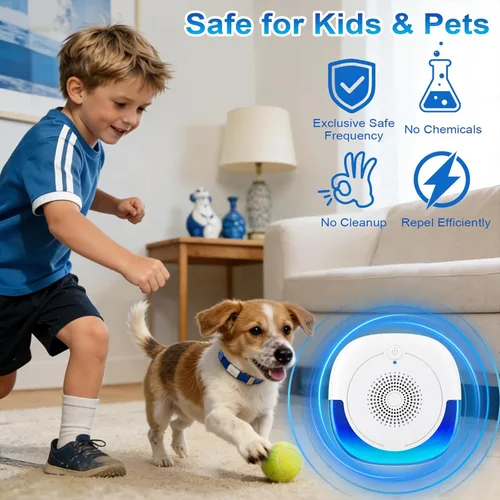 Miniatura 6 de Paquete de 6 repelentes ultrasónicos de plagas, repelente de mosquitos para interiores, repelente de cucarachas para interiores, para ratones, Azul