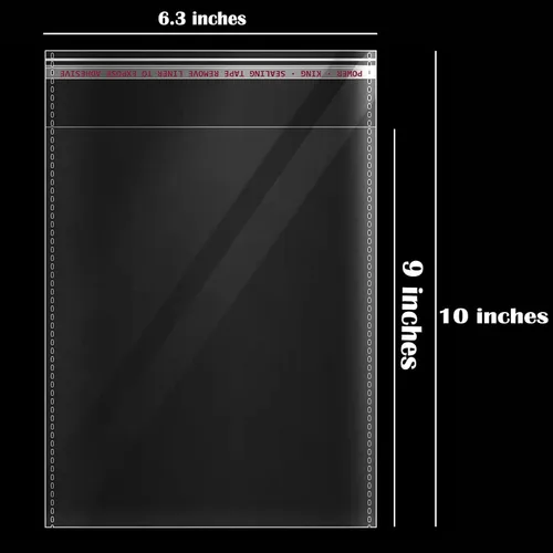 Miniatura 7 de Bolsas de celofán resellables de 6 x 9 pulgadas, 500 bolsas pequeñas autoadhesivas transparentes para productos de embalaje, bolsa de celofán
