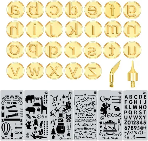 Miniatura 8 de Letras de madera para quemar madera, letras mayúsculas y juego de personalización para madera y otras superficies (cobre)