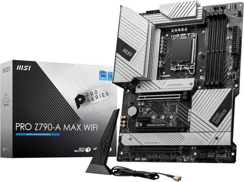 MSI - Placa base PRO Z790-A MAX WiFi ProSeries (Compatible con procesadores Intel de 12ª/13ª/14ª generación, LGA 1700, DDR5, PCIe 5.0, M.2, SATA 6G,
