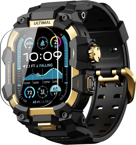Miniatura 39 de ULTIMAL - Funda resistente con correa para Apple Watch 49mm, compatible con Apple Watch Ultra 3/2/1, cubierta protectora a prueba de golpes de grado