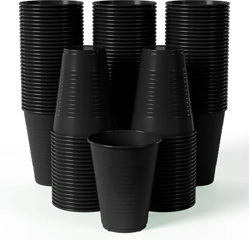 Miniatura 9 de Party Solids Vasos de plástico negros - 12 onzas, paquete de 100