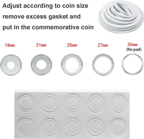 Miniatura 3 de Soporte para cápsulas de monedas de madera, caja de almacenamiento de monedas con junta de espuma para suministros de colección de monedas