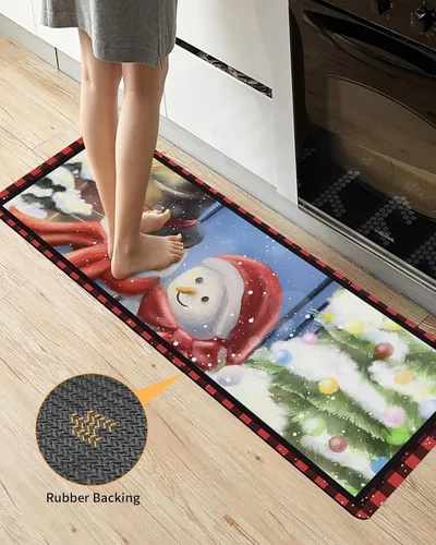 Miniatura 3 de Tapete de baño de muñeco de nieve de Navidad para bañera, tapete antideslizante de secado rápido y absorbente, tierra de diatomeas, fregadero