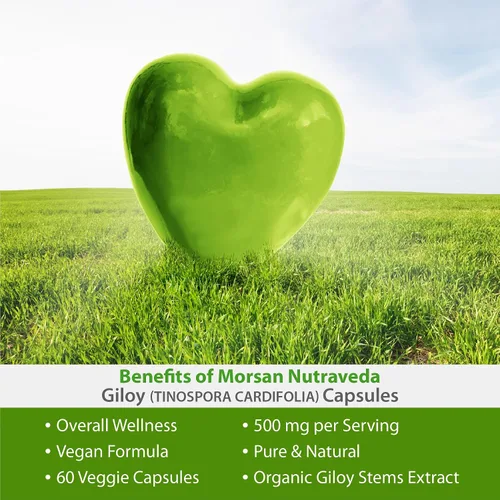 Miniatura 2 de Morsan's Giloy (Tinospora Cordifolia) Cápsulas Paquete combinado de 2 x 60 x 500 mg. Veg. Cápsulas (2)