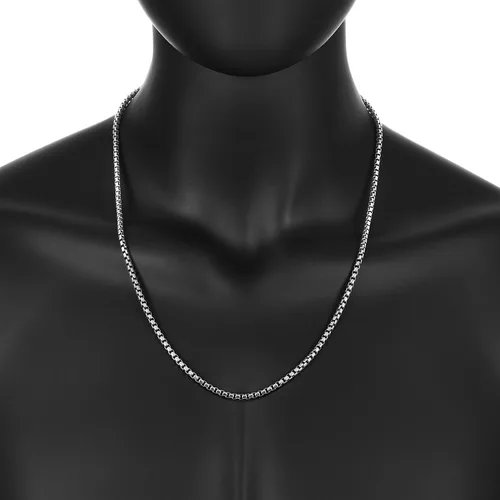 Miniatura 5 de The Bling Factory 3.5mm Solid .925 Sterling Silver Square Box Chain Necklace