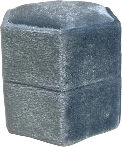 Miniatura 6 de Caja de anillo hexagonal de terciopelo, 1 ranura para compromiso y ceremonia de boda, exhibición plana y almacenamiento (azul claro)