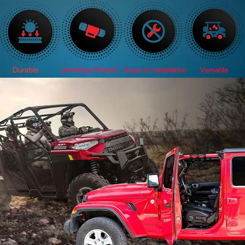 Miniatura 4 de Asas de agarre para barra antivuelco, accesorios para Jeep Wrangler JL JK TJ YJ Gladiator 4XE Rubicon Sahara Unlimited (negro 2 unidades)