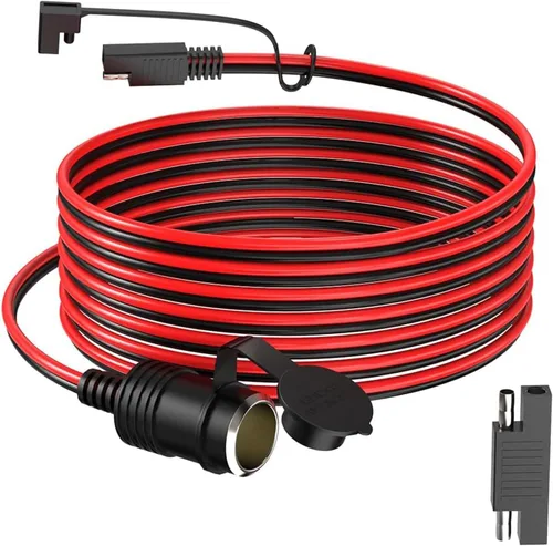 Miniatura 15 de ELFCULB Cable de encendedor de cigarrillos macho a macho, cable de extensión de enchufe de encendedor de cigarrillos de automóvil de 14 AWG 12 V