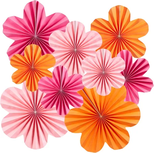 Miniatura 17 de SUNBEAUTY Abanicos de papel dorados y negros para fondo de fiesta de té, boda, primavera, cumpleaños, aula, baby shower, Halloween, decoración