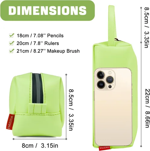 Miniatura 2 de Fmeida Estuche para lápices estético, bolsa de lápices de gran capacidad, estuche portátil para bolígrafos, oficina, papelería, bolsa de maquillaje