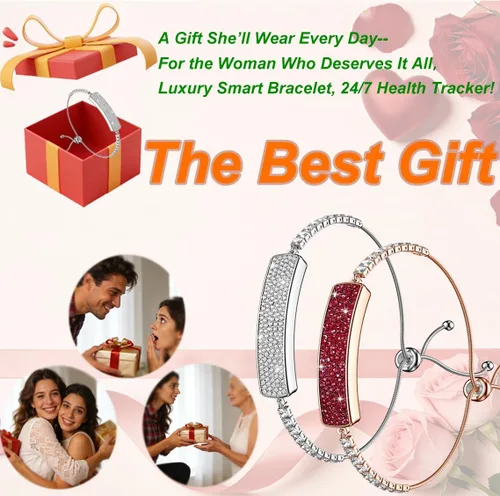 Miniatura 8 de Pulsera inteligente con monitoreo de salud 24/7 5ATM impermeable, oxígeno en sangre, frecuencia cardíaca, HRV, monitor de sueño, diseño delgado