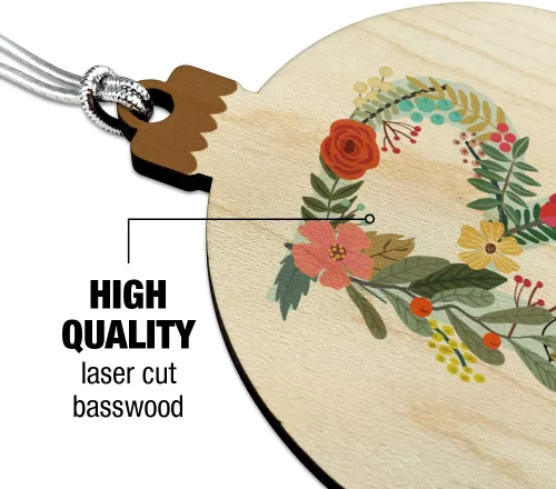 Miniatura 3 de GRAPHICS & MORE Letra R - Monograma floral con inicial de madera para árbol de Navidad