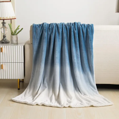 Miniatura 9 de Manta Elegant Comfort, reversible de sherpa y franela, ultrasuave, difusa, acogedora y afelpada - ligera y decorativa para todas las estaciones, 50