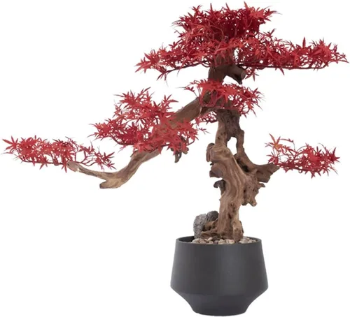 Árboles artificiales, árbol bonsái artificial en maceta, plantas de pino en maceta, árbol artificial de hoja, bonsái de arce rojo, decoración de
