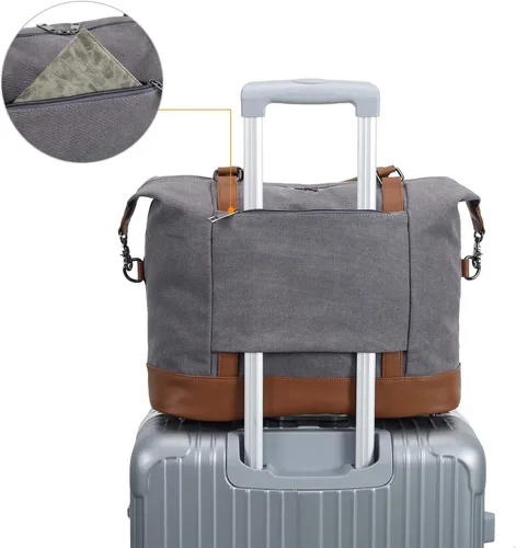Miniatura 12 de BLUBOON Bolsas de viaje con cremallera, bolsa de lona para mujer, bolsa de fin de semana para mujer, bolsa de lona para llevar en la bolsa de lona
