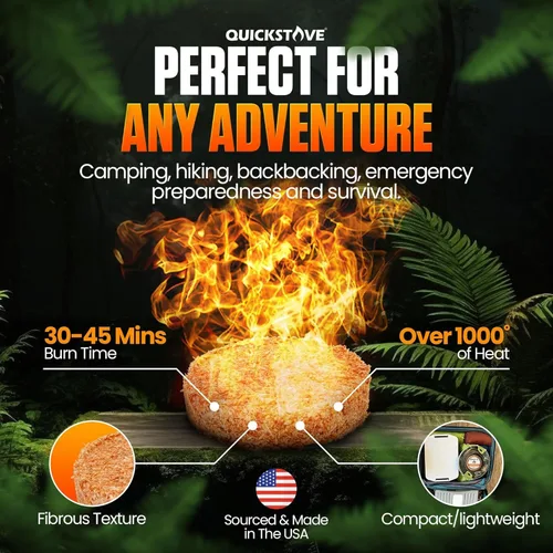 Miniatura 2 de Arrancadores de fuego (paquete de 3) - Discos de combustible de emergencia impermeables para artículos esenciales de campamento, estufa de leña