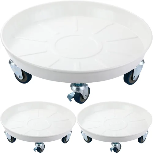 Miniatura 14 de Planterhoma 3 paquetes de 13 pulgadas de metal para plantas con ruedas, soporte rodante grande para plantas de hierro resistente, ruedas