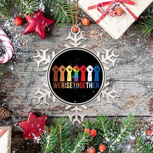Miniatura 7 de We Rise Together LGBTQ - Adorno colgante para árbol de Navidad, Pansexual, transgénero, LGBTQ, arco iris gay, decoración de árbol de Navidad