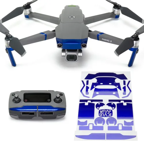 Miniatura 16 de Wrapgrade Poly Skin Compatible with DJI Mavic 2 Accent Color (Airforce Silver)