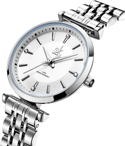 Miniatura 2 de SHENGKE SK Classic - Reloj de vestir para mujer, correa de acero inoxidable sólido