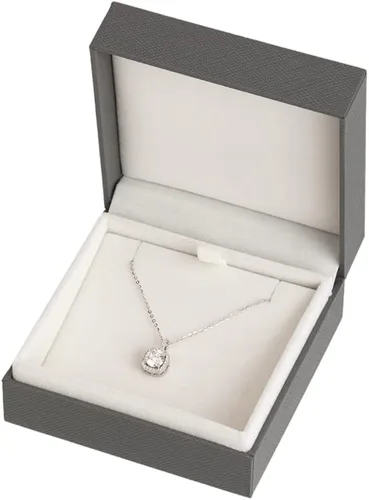 Miniatura 5 de NICE2MYMILI Collares de diamantes de moissanita de 1.0 quilates para mujer, collar de moissanita redondo VVS1 de plata 925 de 18 pulgadas, regalo