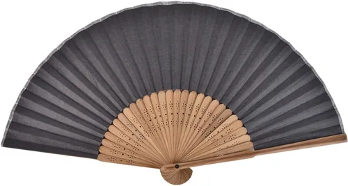 Miniatura 6 de Ventilador de mano de papel plegable de bambú, regalo de boda, fiesta, hogar, oficina, bricolaje, decoración, gris