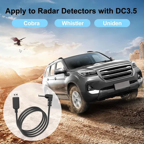 Miniatura 6 de Cable detector de radar, cable de enchufe USB a DC3.5, para Cobra Whistler Escort Valentine One Uniden Beltronics Radar Detector, Cable
