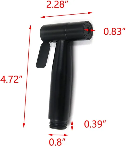 Miniatura 2 de T Tulead Pulverizador de bidé para inodoro Cabezal rociador de mano de acero inoxidable Cabezal de rociador de bidé Negro, fácil control