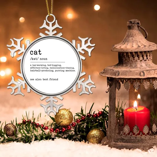 Miniatura 2 de Brother Definition - Adornos colgantes decorativos para colgar con definición de hermano, sustantivo de Navidad, adorno de copo de nieve de metal