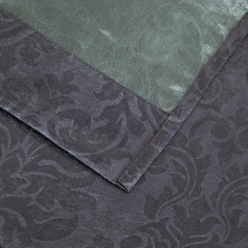 Miniatura 5 de Warm Home Designs 1 par (2 paneles) de cortinas opacas de carbón gris con patrón de flores de damasco texturizado en relieve. Cada panel de cortina