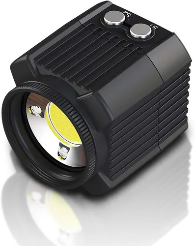 Luz de video de buceo impermeable de 195 pies/196.9 ft, blanco, rojo, azul, mini cubo, luces LED para cámara con cabeza de bola, adaptador de zapata