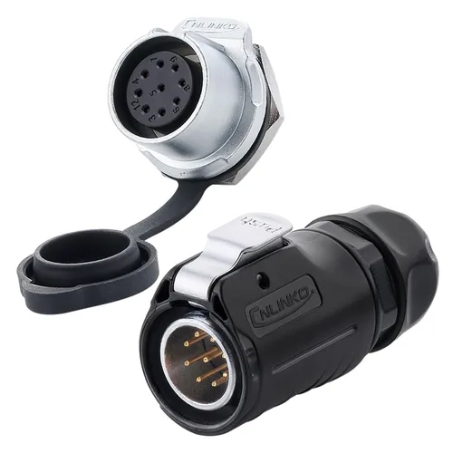 Miniatura 13 de CNLINKO Serie LP20 Conector Impermeable, Conector de Potencia IP68 4 pines 20A 500V M20 Conector LED, Aprobado UL CE Rohs (4 pines)