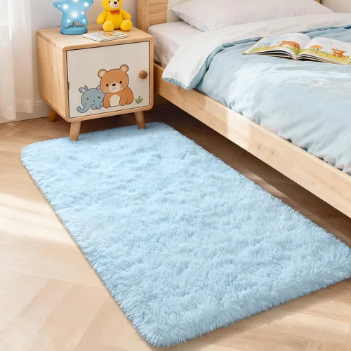 Miniatura 137 de Merelax Alfombra Moderna Suave y Esponjosa Shaggy para Dormitorio Sala de Estar Decoración de Sillas Pequeñas Alfombras Tapetes para Pies Piso, Verde