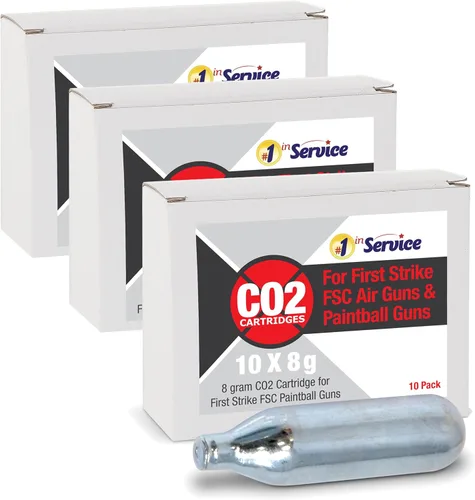 8 Gram CO2 Cartridges Unthreaded for Air Guns | Paintball Gun | Airsoft Air Pellet Guns and Pistols | Compatible with First Strike FSC, Co2