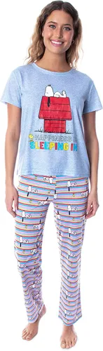 Miniatura 5 de INTIMO Peanuts Snoopy Happiness is Sleeping In Shirt and Pants - Conjunto de pijama para mujer