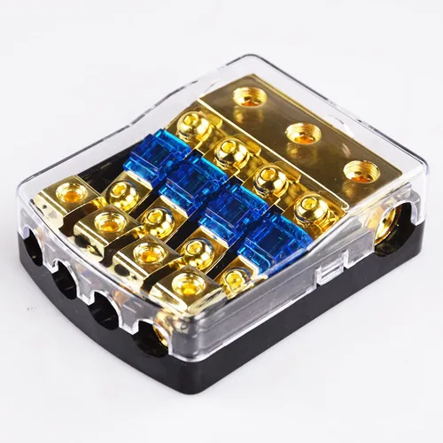 Portafusibles Mini-ANL Bloque de distribución automática de fusibles de alta fidelidad, 60 amperios, 12 V, soporte fusible, calibre 0, 2, 4 en
