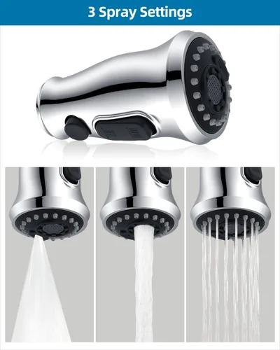 Miniatura 3 de Reemplazo universal de cabezal de grifo de cocina con 15 adaptadores compatible con estándar americano/Kohler/Moen/Delta, cabezal rociador de grifo