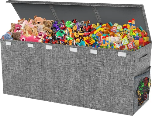 Miniatura 9 de Mabahoo Caja de juguetes extra grande, plegable y resistente para niños y niñas, 40 x 14 x 16 pulgadas, organizador de almacenamiento para niños