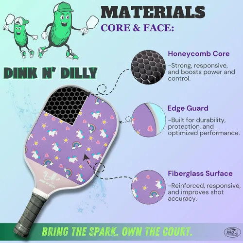 Miniatura 2 de Dink N' Dilly Pickleball Paddle USAPA Approved Lightweight with Cushion Grip, Ideal for All Skill Levels, Premium Quality Paddle and Balls for Esa