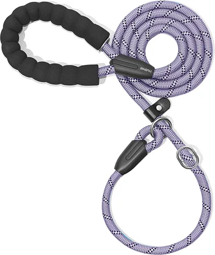 Miniatura 9 de iYoShop Correa antideslizante duradera para perro con mango acolchado e hilos altamente reflectantes, correa de entrenamiento para perros sin Gris