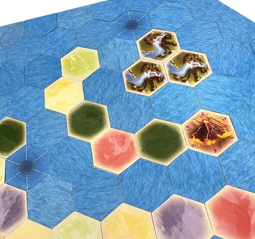 Miniatura 4 de Gold River Hex Scenario - Piezas de juego compatibles con las expansiones de Catan, Seafarers y Catan de Catan (3 hexagonales)